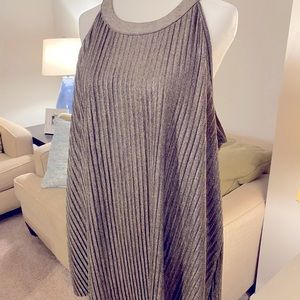 Shimmery, Silver Grey, Scoop Neck Top. 2X
